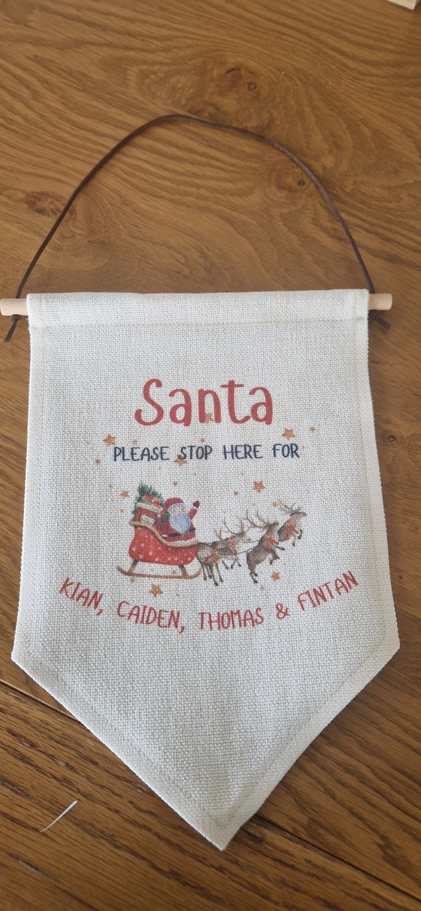 Santa Please Stop Here For..." Personalised Christmas Flag