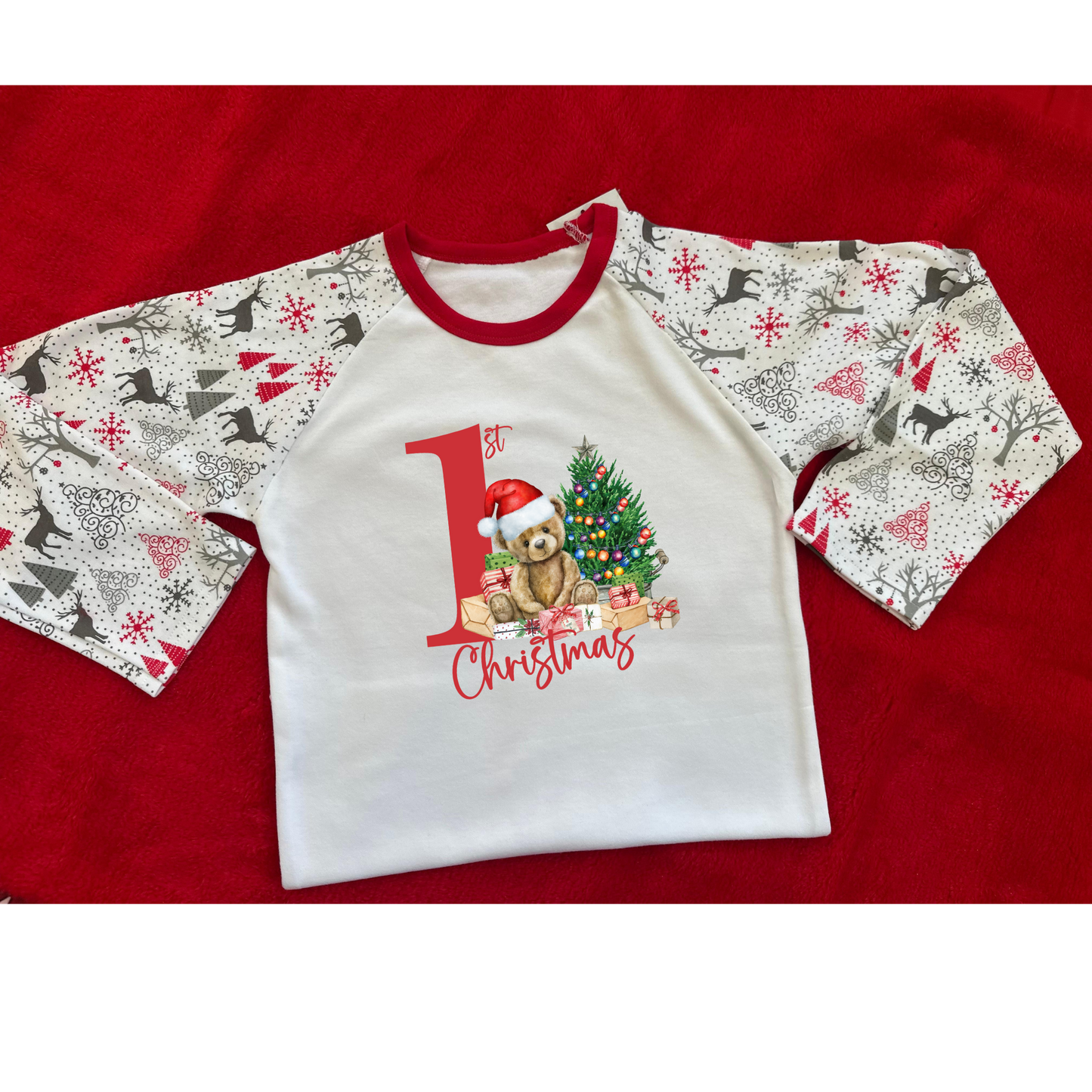 🦌 Personalised Reindeer Print Family Pyjamas | 100% Cotton