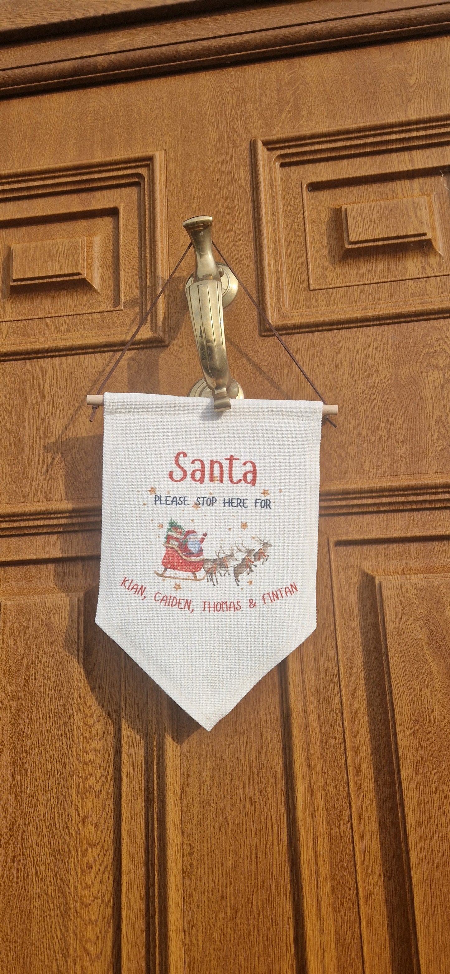 Santa Please Stop Here For..." Personalised Christmas Flag