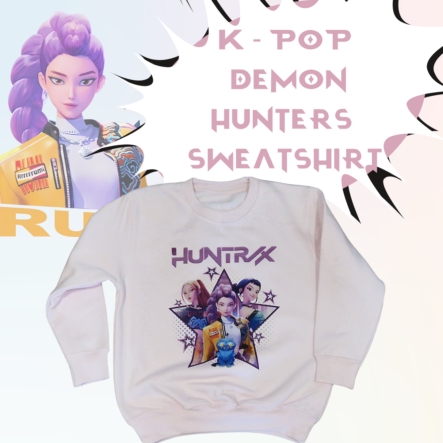 🌟 K-Pop Demon Hunters: Personalised Sweatshirts 🎤
