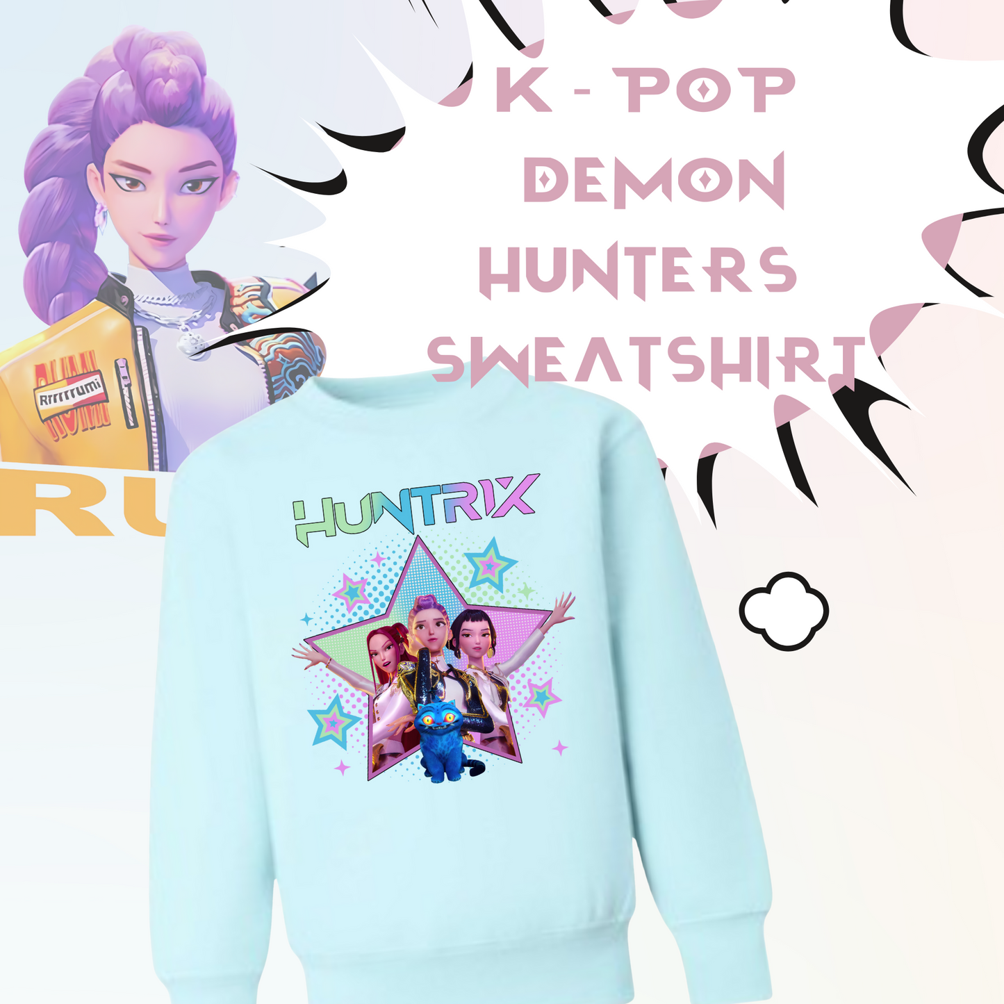 🌟 K-Pop Demon Hunters: Personalised Sweatshirts 🎤