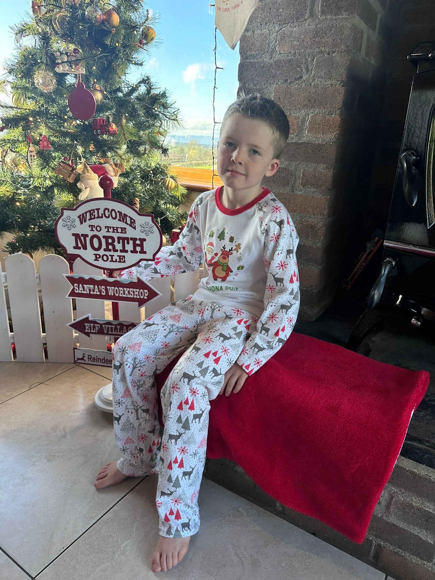 🦌 Personalised Reindeer Print Family Pyjamas | 100% Cotton