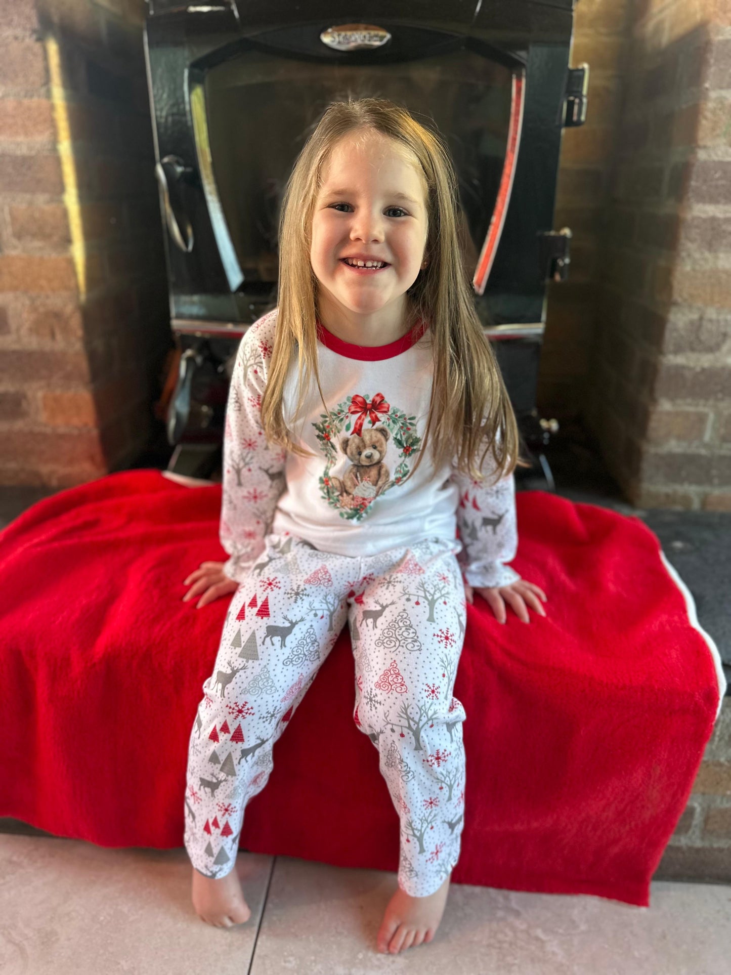 🦌 Personalised Reindeer Print Family Pyjamas | 100% Cotton