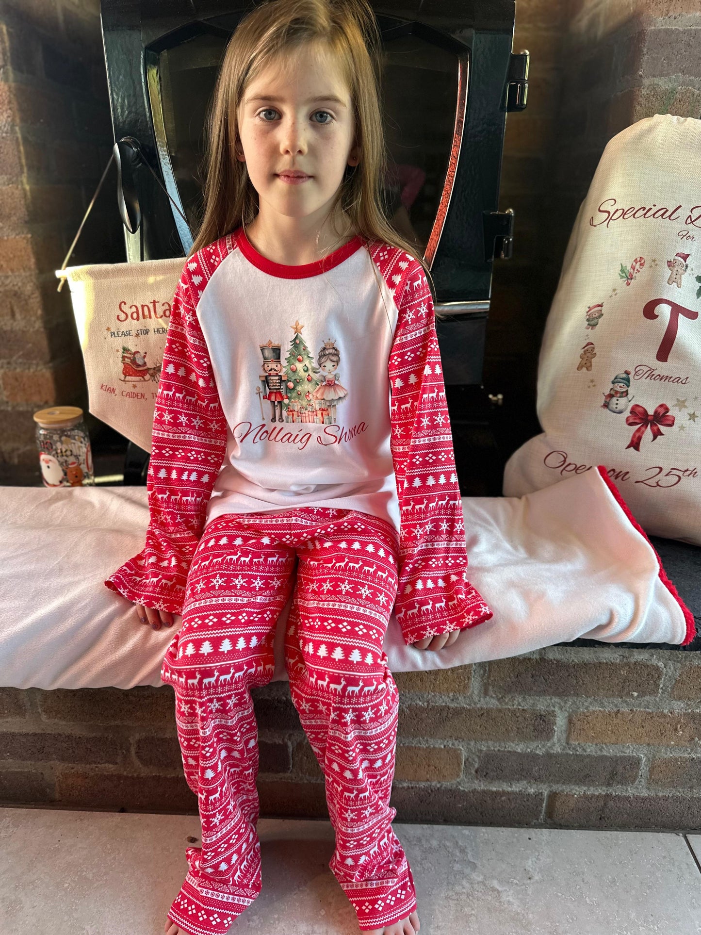 👨‍👩‍👧‍👦 Personalised Family Christmas Pyjamas, 100% Cotton Matching PJs